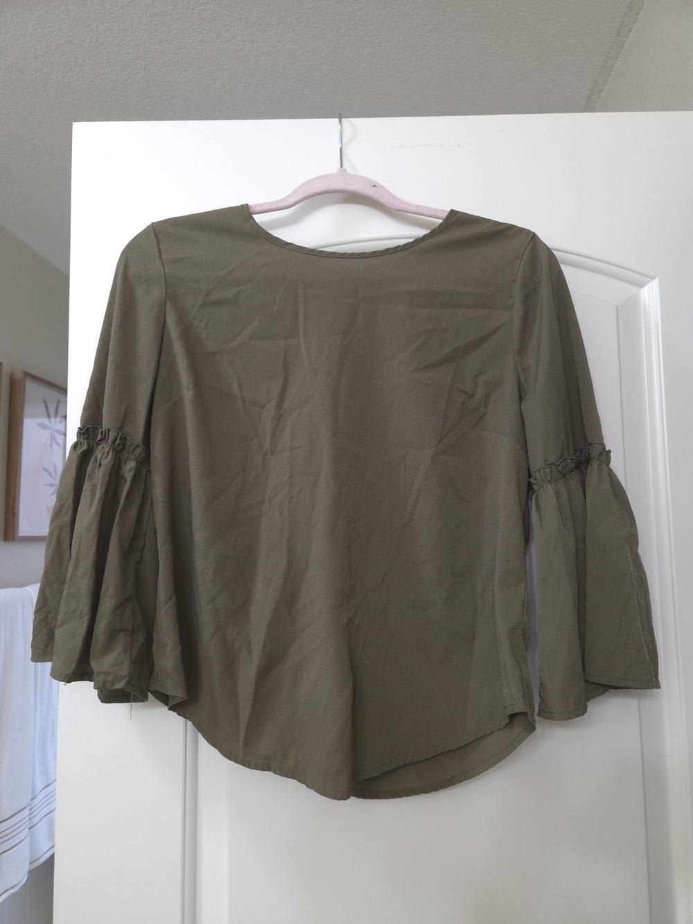 Roommates Olive Green Bell Sleeve Blouse